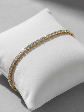 18K Gold Plated, 11.7CTW Moissanite Tennis Bracelet